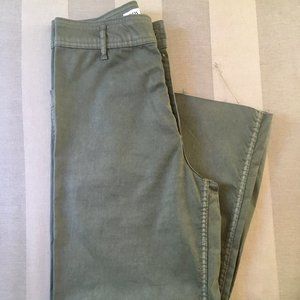 ZARA Olive Green Denim Trousers Wide Leg high Rise
